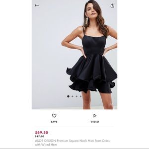ASOS Design Premium Square Neck Mini Prom Dress